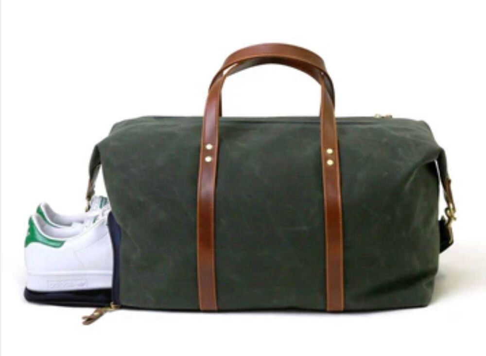 Hudson Sutler Heritage Weekender WAXED HUNTER GREEN/WHISKEY BROWN Dufflebag